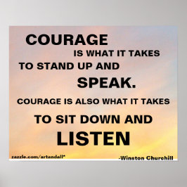 COURAGE IST, WAS ES BRAUCHT WINSTON CHURCHILL POST POSTER