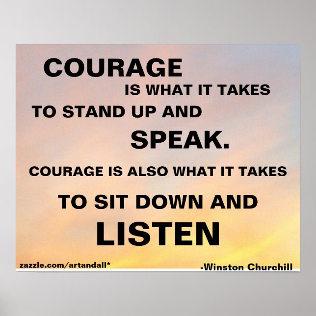 COURAGE IST, WAS ES BRAUCHT WINSTON CHURCHILL POST POSTER (Vorne)