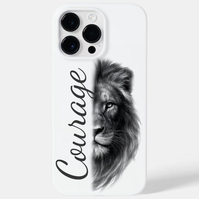 Courage Lion Artistic Minimal- Case-Mate iPhone 14 Pro Max Hülle (Rückseite)