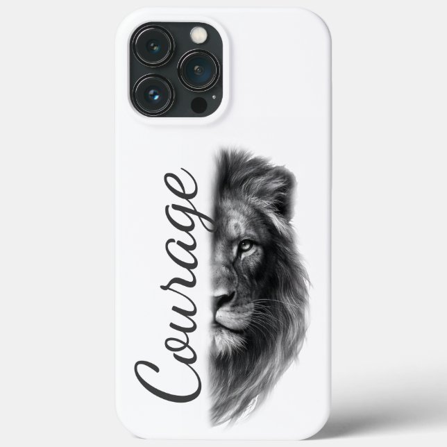 Courage Lion Artistic Minimal- Case-Mate iPhone Hülle (Rückseite)