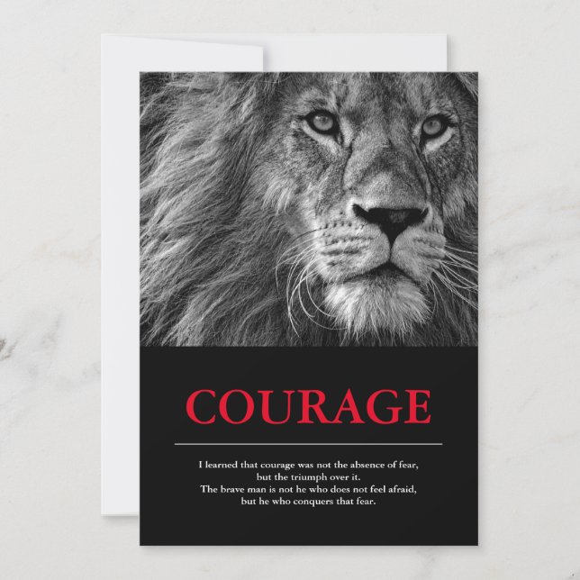 Courage Lion Motivierend Inspiration (Vorderseite)