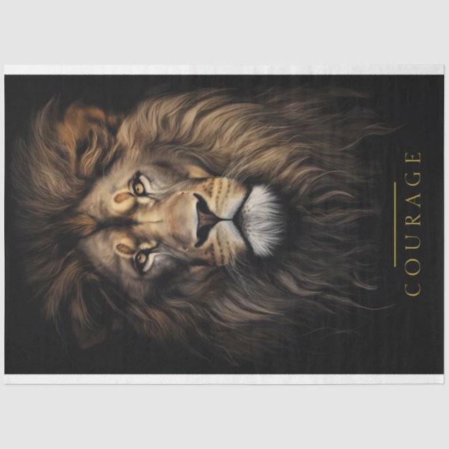 Courage Lion Portrait Seidenpapier (Vorderseite)