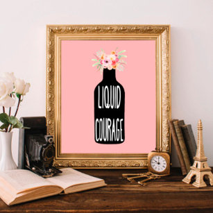 Courage Liquide, Puns À Vins, Posters Drôle