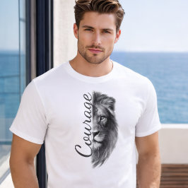 Courage Löwe Künstlerisches Minimal T-Shirt -