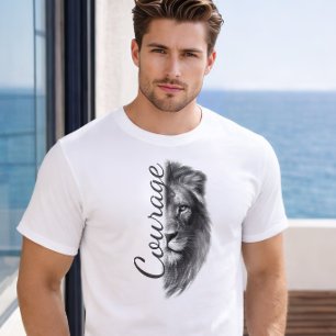 Courage Löwe Künstlerisches Minimal T-Shirt -