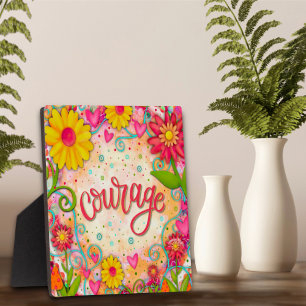 Courage Motivierend Hübsche Blumenbefruchtung Fotoplatte