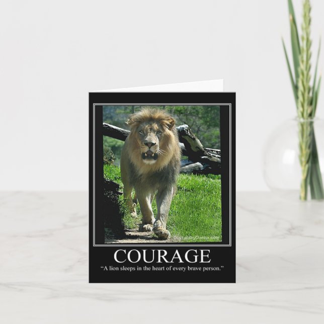 COURAGE Note Card - Lion (Motivierend) Karte (Vorderseite)