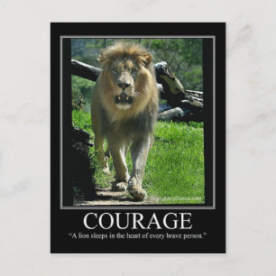 COURAGE Post Card - Lion (Motivierend) Postkarte