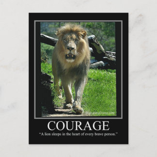 COURAGE Post Card - Lion (Motivierend) Postkarte