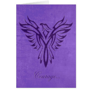 Courage - Purple Phoenix Rising, texture cuir