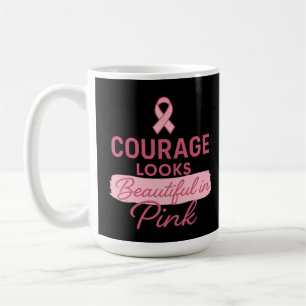 Courage sieht schön aus in rosa Brustkrebs Kaffeetasse