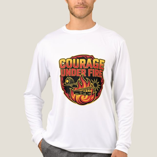 Courage Under Fire – Firefighter Hero Tee (Vorderseite)