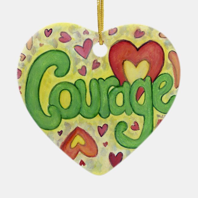 Courage Word Art Custom Holiday Geschenk Ornamente (Vorne)