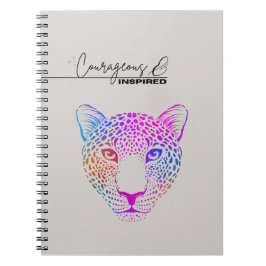 Courageous & Inspired Cosmic Leopard Notebook Notizblock
