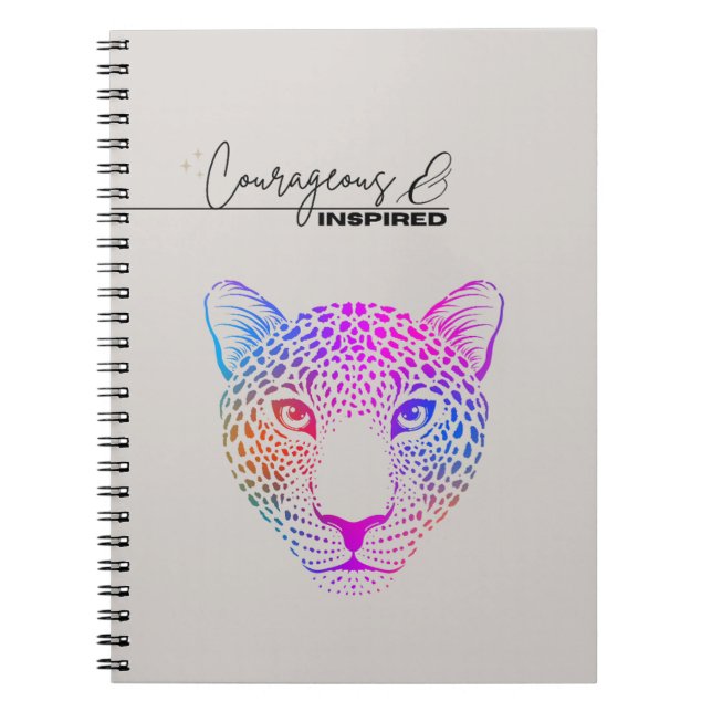 Courageous & Inspired Cosmic Leopard Notebook Notizblock (Vorderseite)