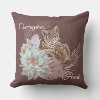 Courageux Coussin de léopard de coeur/de coeur cou