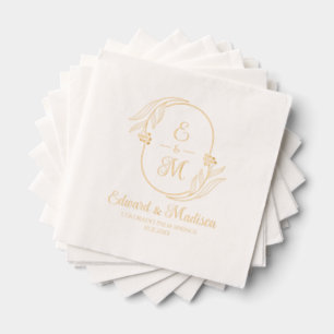 Courbe botanique Initiales de mariage personnalisé