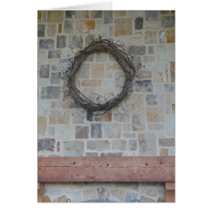 Courbe de raisin sur cheminée en pierre