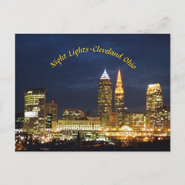 Courbe des lumières nocturnes Cleveland Ohio Carte (Devant)