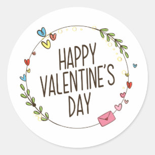 Courbe Heureuse Sainte-Valentin simple Sticker