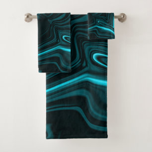 Courbes en bleu turquoise foncé, ciel profond ou c