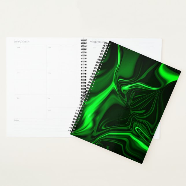 Courbes et plis verts surlignés sur arrière - plan (Devant avec enveloppe)