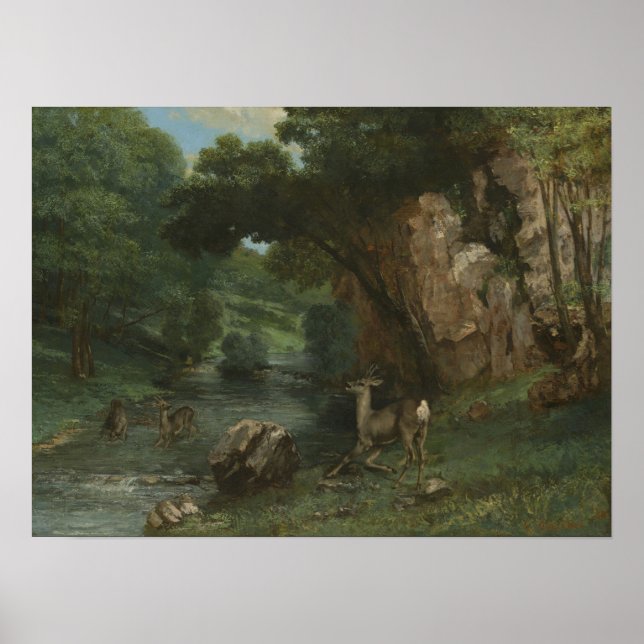 Courbet - Roh Dee an einem Streit Poster (Vorne)