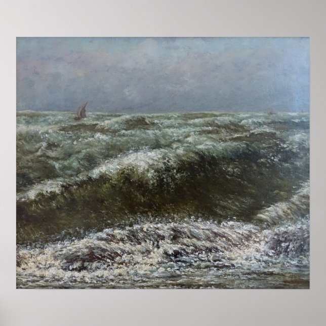 Courbet - Sturmsee 1869 Poster (Vorne)