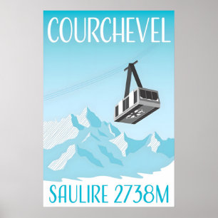 Courchevel Affiche de voyage de la station de ski 