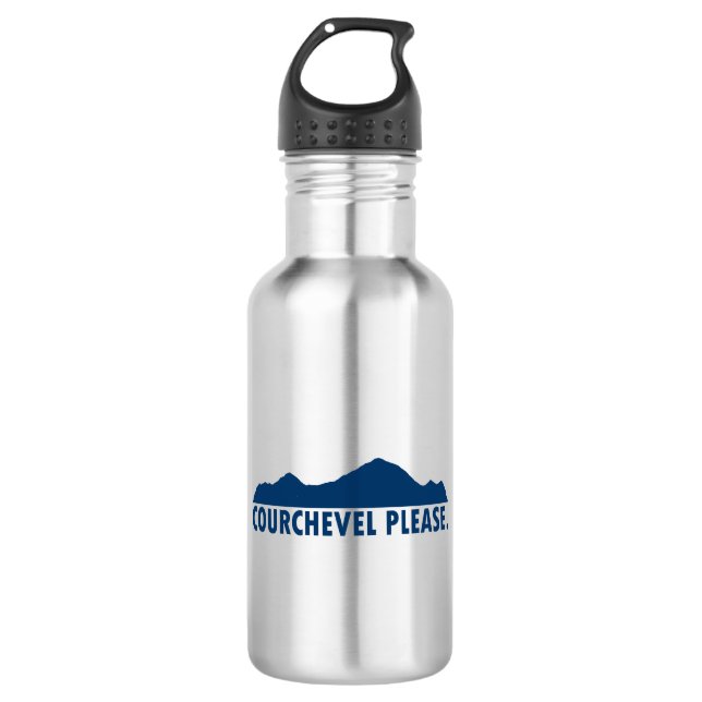 Courchevel France Bitte Edelstahlflasche (Vorderseite)