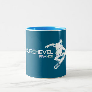 Courchevel France Snowboarder Zweifarbige Tasse