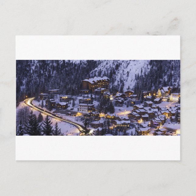 Courchevel Mountain Snow Postkarte (Vorderseite)