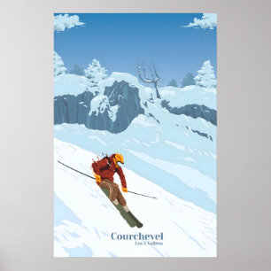 Courchevel Skigebiet Reiseplakat Poster
