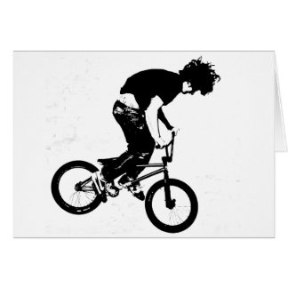 Coureur BMX en noir et blanc