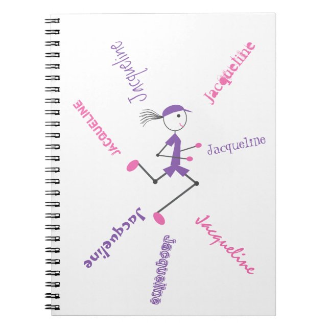 Coureur Lady rose violet Carnet personnalisé (Devant)