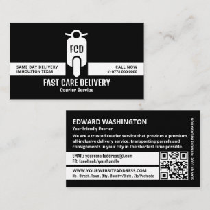 Courier Moped Logo, Kurierdienst Visitenkarte