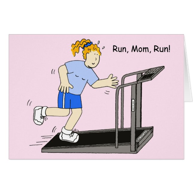 Courir maman Cartoon Lady sur tapis roulant (Devant horizontal)