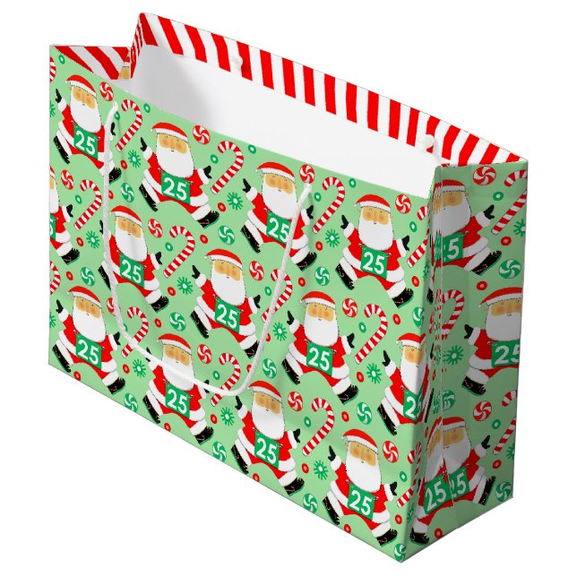Courir Noël Vacances grand sac cadeau (Devant Angle)