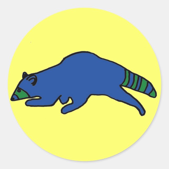 Courir Raccoon autocollant (Devant)