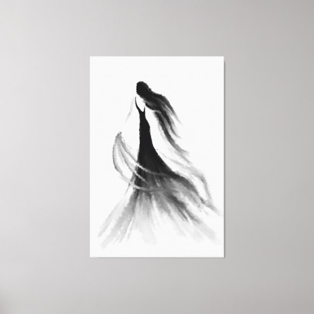 Courir une femme toile Imprimer noir et blanc pein (Recto)