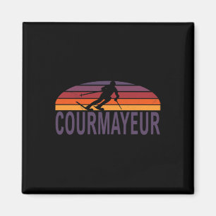 Courmayeur Italien Ski Resort Snowboarden Magnet