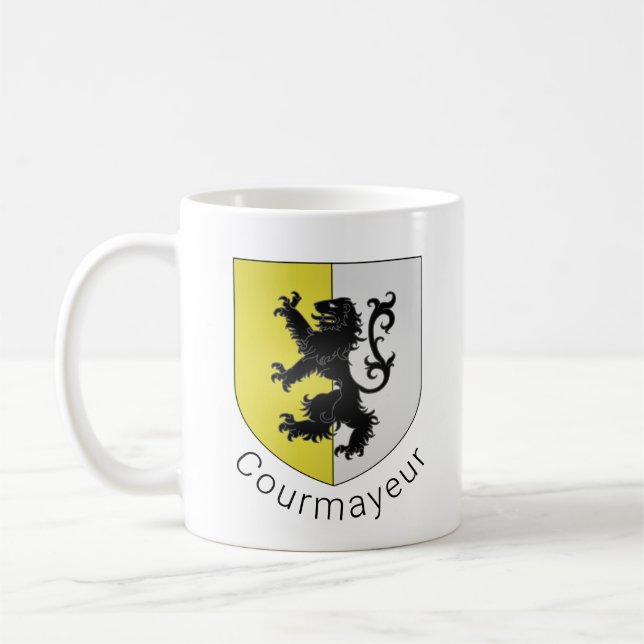 Courmayeur Wappen, Val d'Aosta Kaffeetasse (Links)