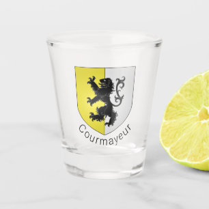 Courmayeur Wappen, Val d'Aosta Schnapsglas