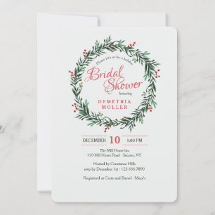 Couronne avec Baies Rouges Invitation