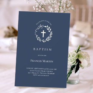 couronne blanche   Invitation au baptême