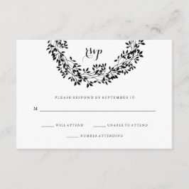 Couronne botanique rustique noire et blanche RSVP