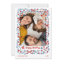 Couronne de carte de Noël photo bleue fantaisiste