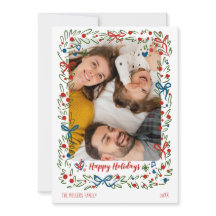 Couronne de carte de Noël photo fantaisiste festiv