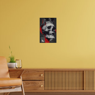 Couronne de crâne Trash Polka Rouge Noir Affiche G