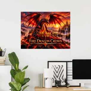 Couronne de dragon de feu Affiche de dragon de fan